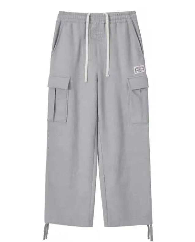 Pantalon de travail ample décontracté pour hommes et femmes, pantalon de survêtement à jambes droites, pantalon de sport, Long, en coton 00%