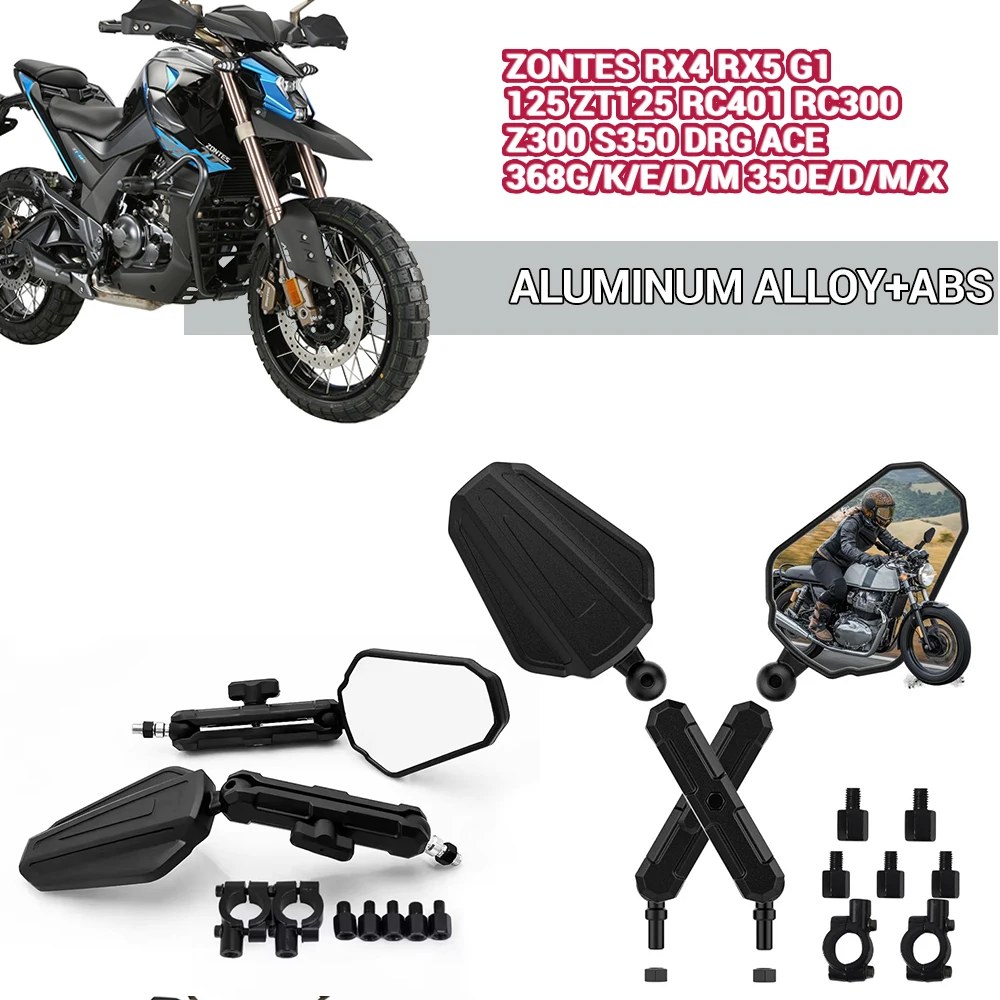 WB1 2 PCS Adventure Cruiser Off-road Motorcycle Modified Rearview Mirror For ZONTES RX4 RX5 ZT125 RC401 RC300 Z300 368 350E
