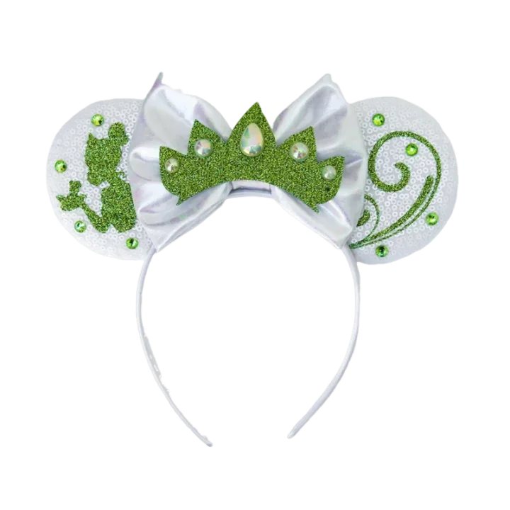 Disney The Princess and the Frog Ear Headband for Adults Mickey Mouse Naveen Tiana Ears Hairbands Women Sequins Bows Accessories