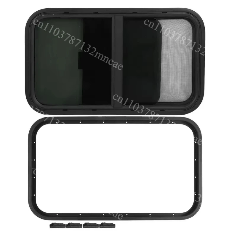 Window Replacement Round Corners Slide with Insect Screen for Trailer Camper Construction Vehicles Window Trailer Window