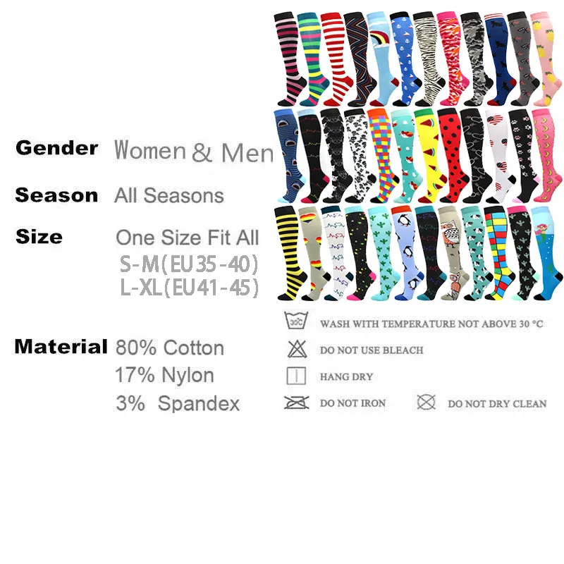 1 Pair of Men's Running Compression Socks Basketball Cycling Socks Medical Prevention of Varicocele Cute