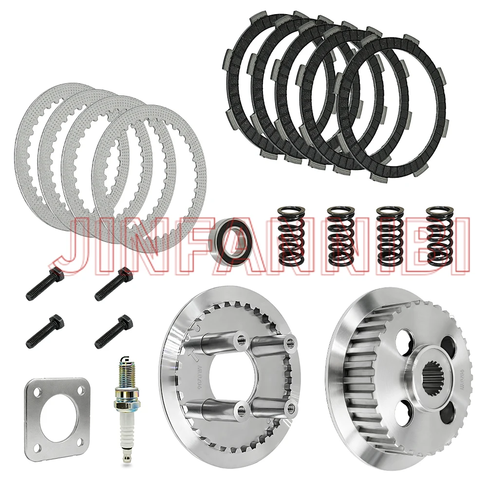 Clutch Steel Friction Hub Pressure Plates Kit for Honda Recon 250 TRX250TE 2002-2018 2019 2020-2024 Recon 250 TRX250 1997-2001