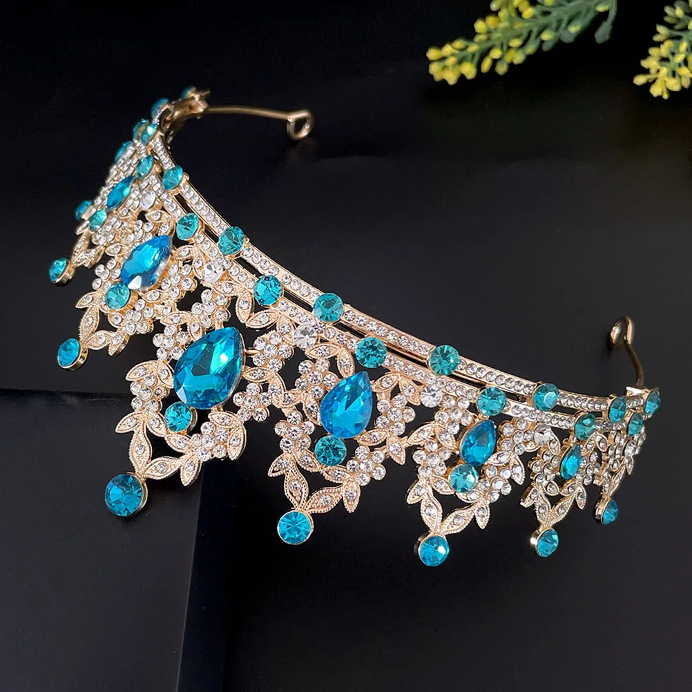 

Baroque Crown Headdress Vintage Bridal Tiara Wedding Party Hair Accessory Crystal Rhinestone Headwear Festival Cosplay