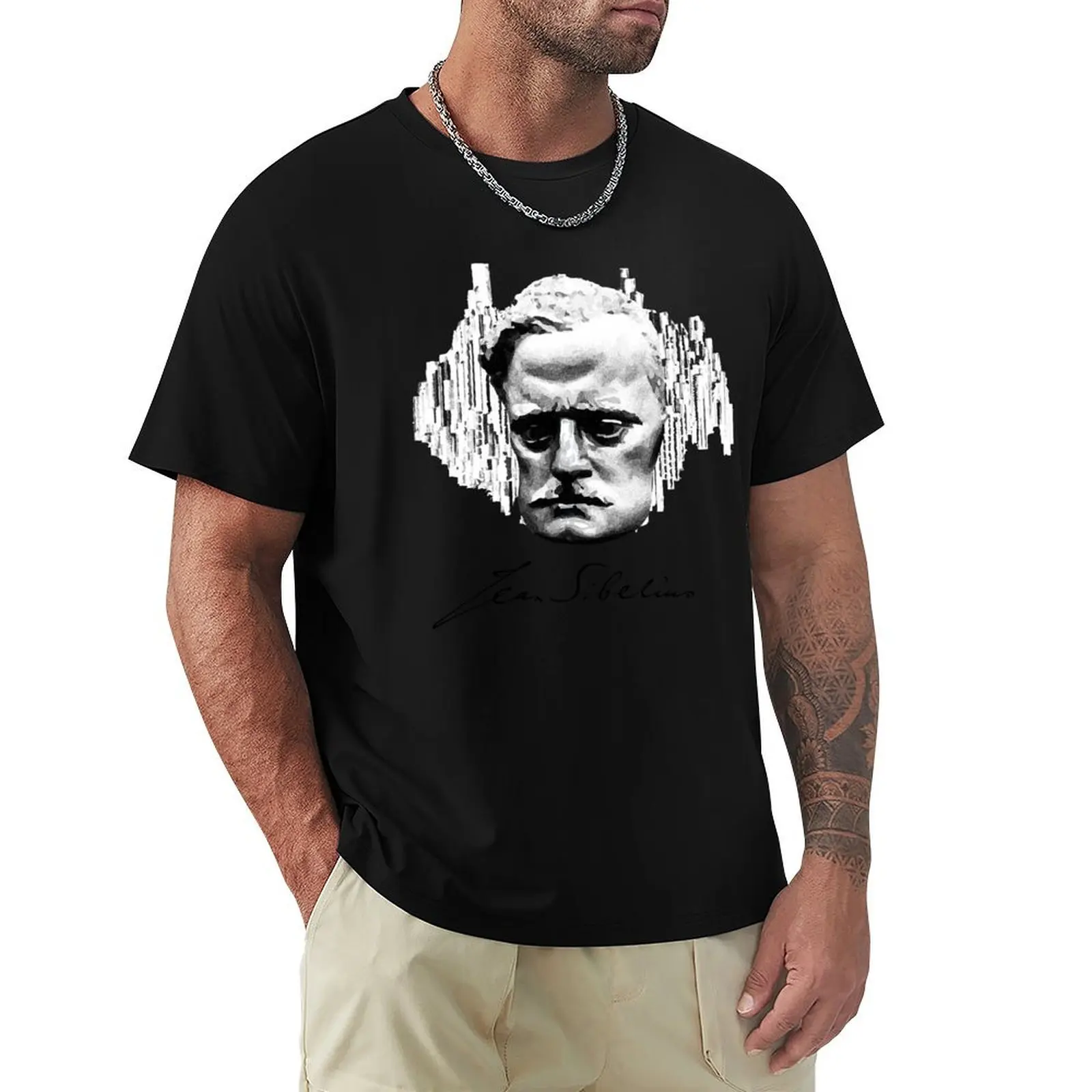 Jean Sibelius B/W - Camiseta de corte estándar y color liso