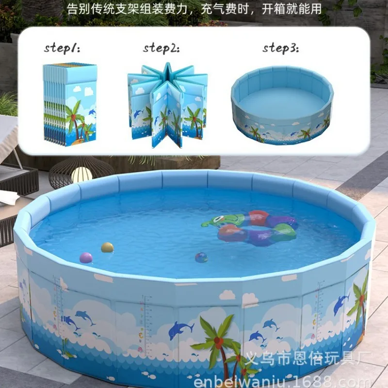 Large Swimming Pool Family Children Foldable Baby Non-inflatable Pool Family Outdoor Round Paddling Pool