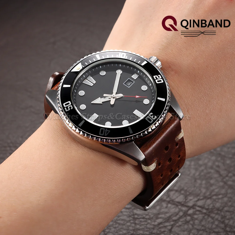 Atmungsaktives Ölwachs-Uhrenarmband aus Rindsleder 20mm 22mm für Samsung Galaxy Watch 7/6/5/4 für Smartwatch-Armband Echtes Leder Handgelenksband – Detail 6