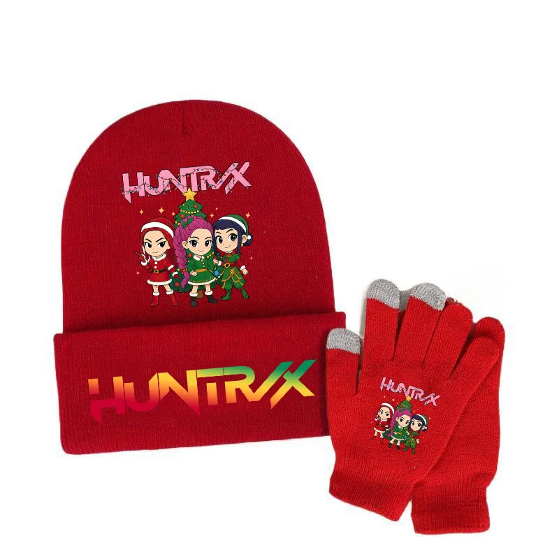 

2025 for K-pops Demons Hunters Knitted Hats Men Women's Kawaii Hats Outdoor Warm Hat Anime Mira Rumi Zoey Cosplay Cap Christmas