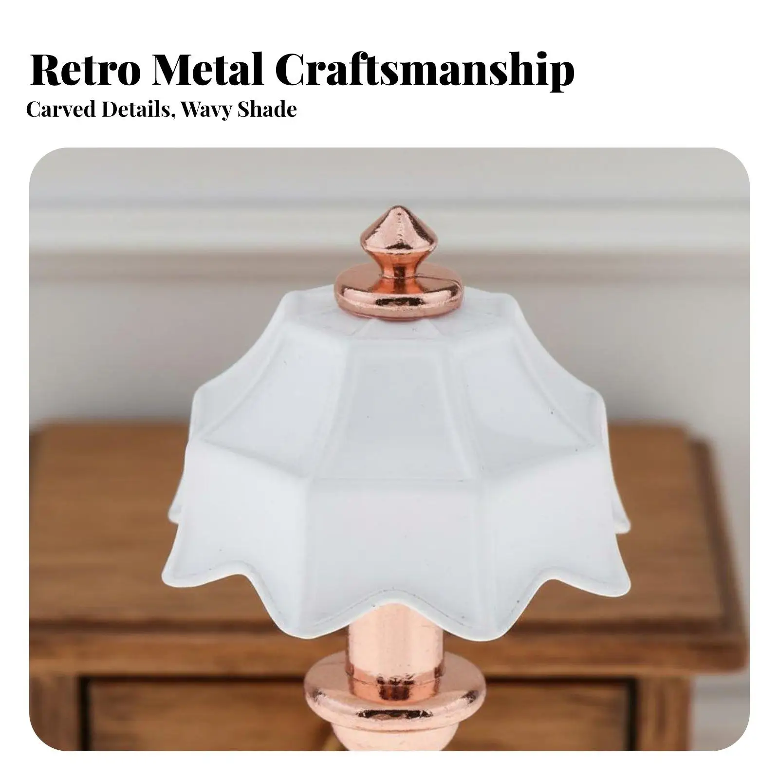 Decorative Dollhouse Lamp Alloy Miniature Table Light 1 12 Scale for Doll House Accessories Stained Glass Style