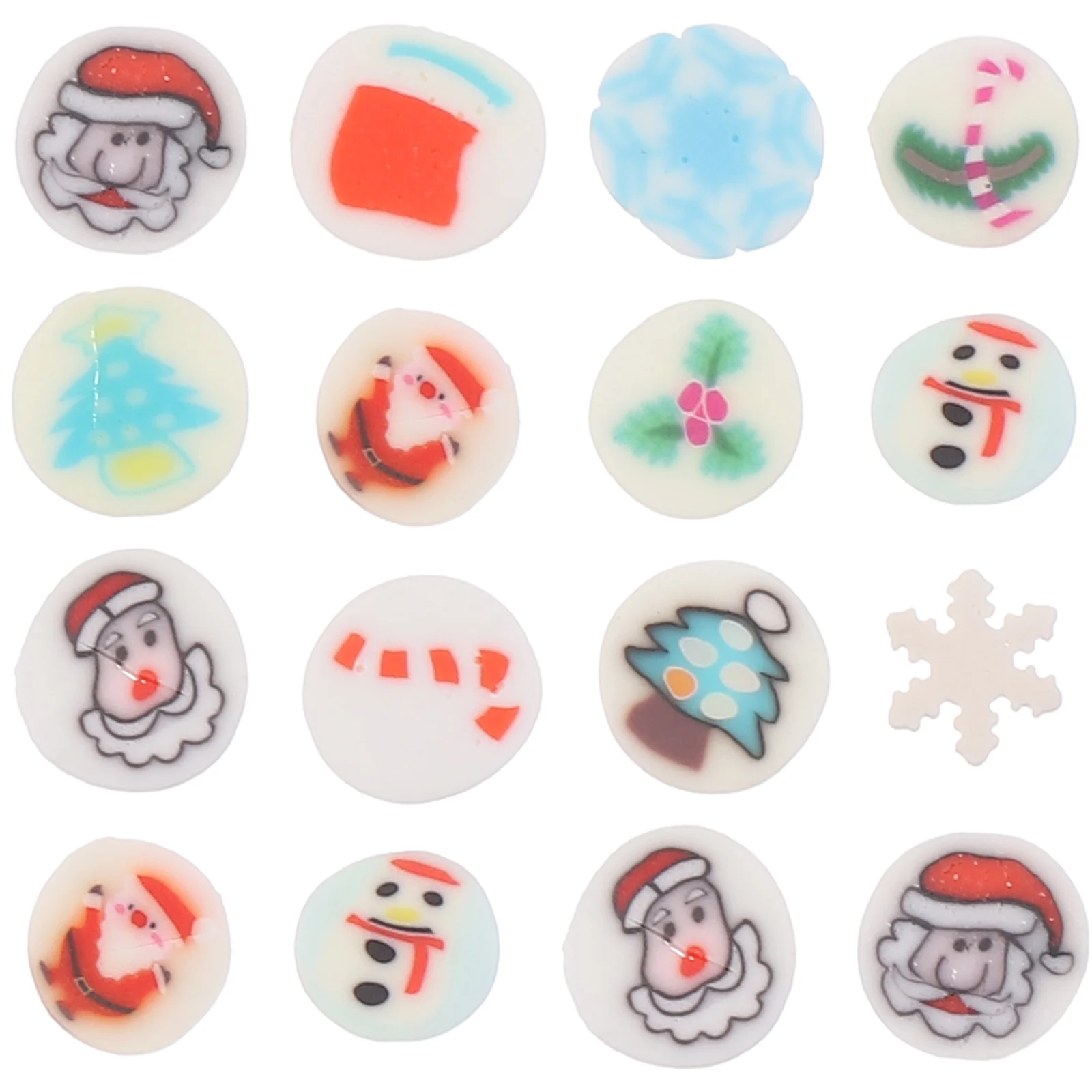 1000개 네일 슬라이스 소프트 클레이 과일 크리스마스 패턴 패셔너블 DIY 네일 장식 간편 사용 네일 스티커 살롱 개인용