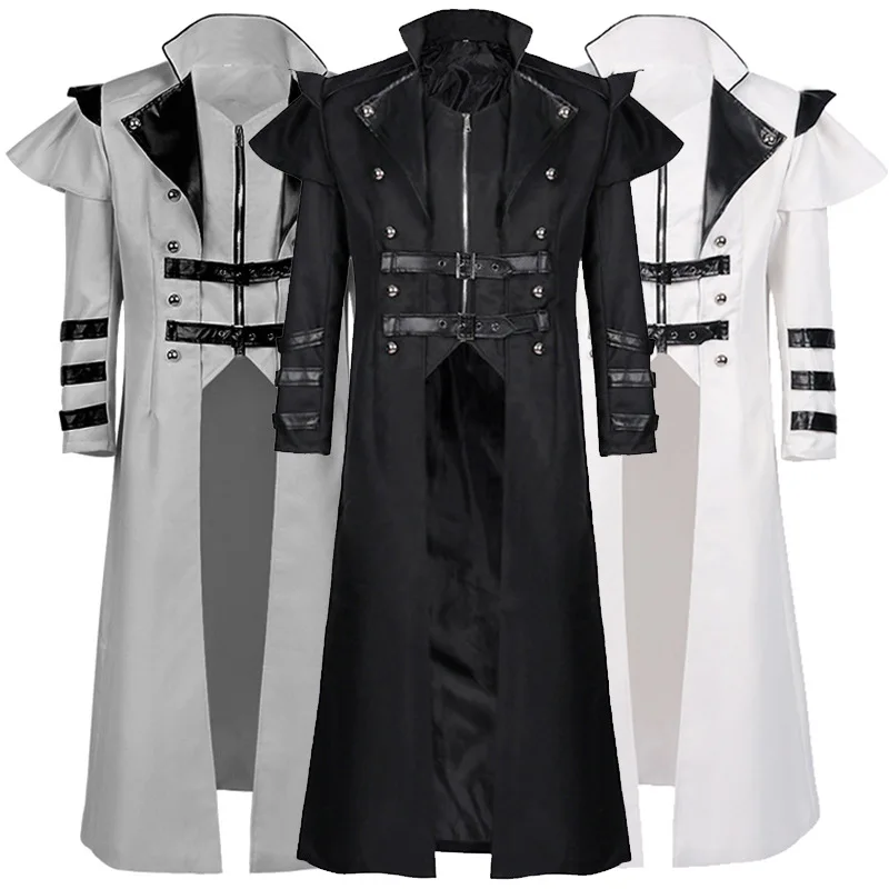 

New Halloween Medieval Court Banquet Outfit Zipper Slit Long Coat Stage Performance Costume Women's Ethnic Fashion Spring 2024