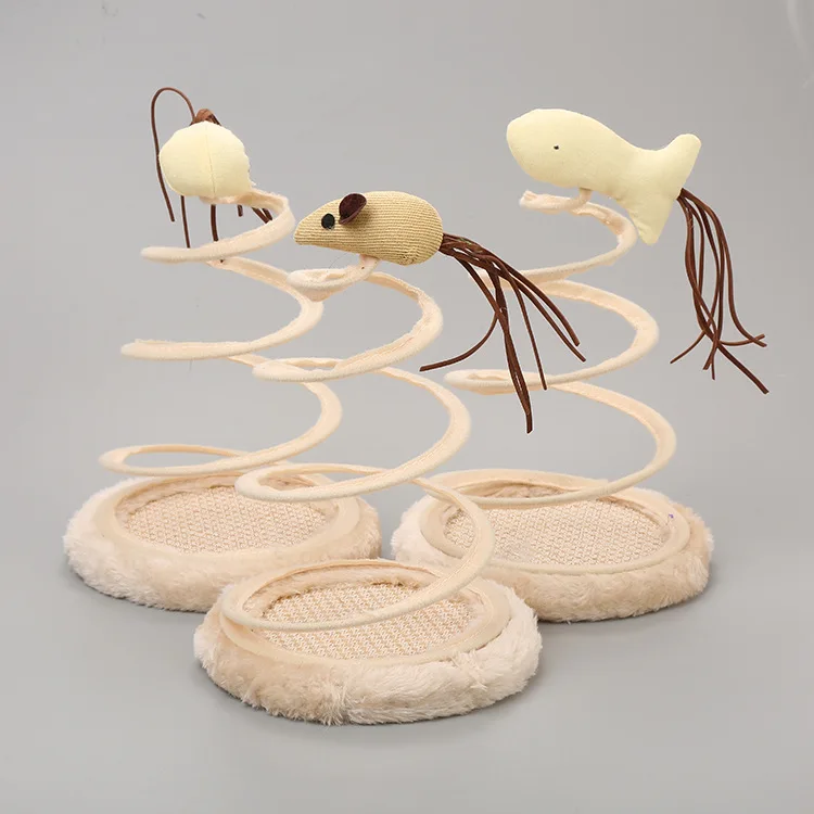 

Vivid Plush Small Mouse Cat Teaser Toy with Spring Linen Disc Funny Style Pet Supplies Featuring Feather Rope Sustainable Dogs