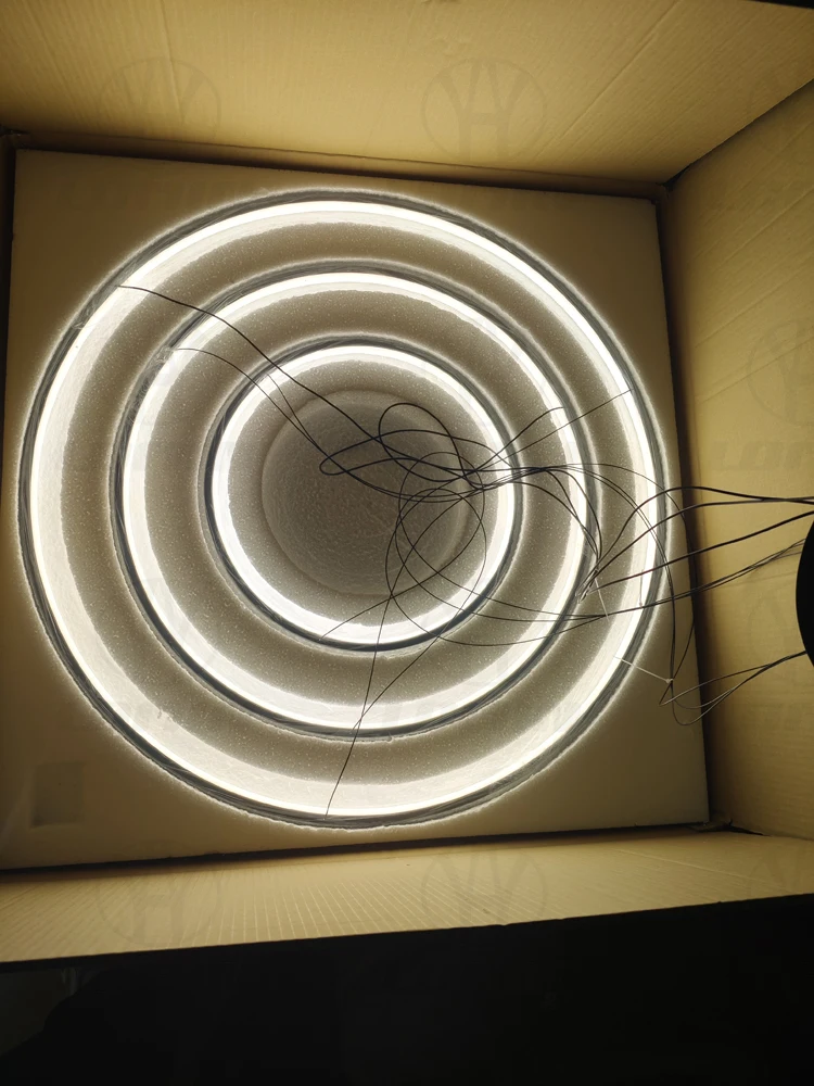 Lomin Modern LED Chandelier Circle Rings Pendant Lights Aluminum Body 40cm/60cm/80cm/100cm for Living Room Dining Room Bedroom