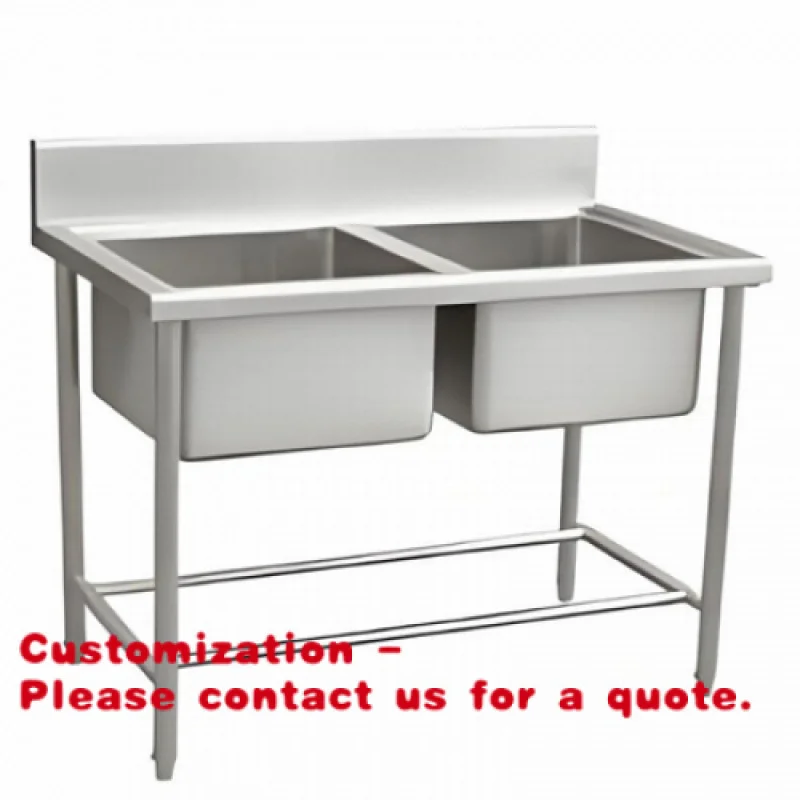 

Customize.Customized Commercial Kitchen Equipment: Double-bowl Floor-standing Stainless Steel Sink Kitchens