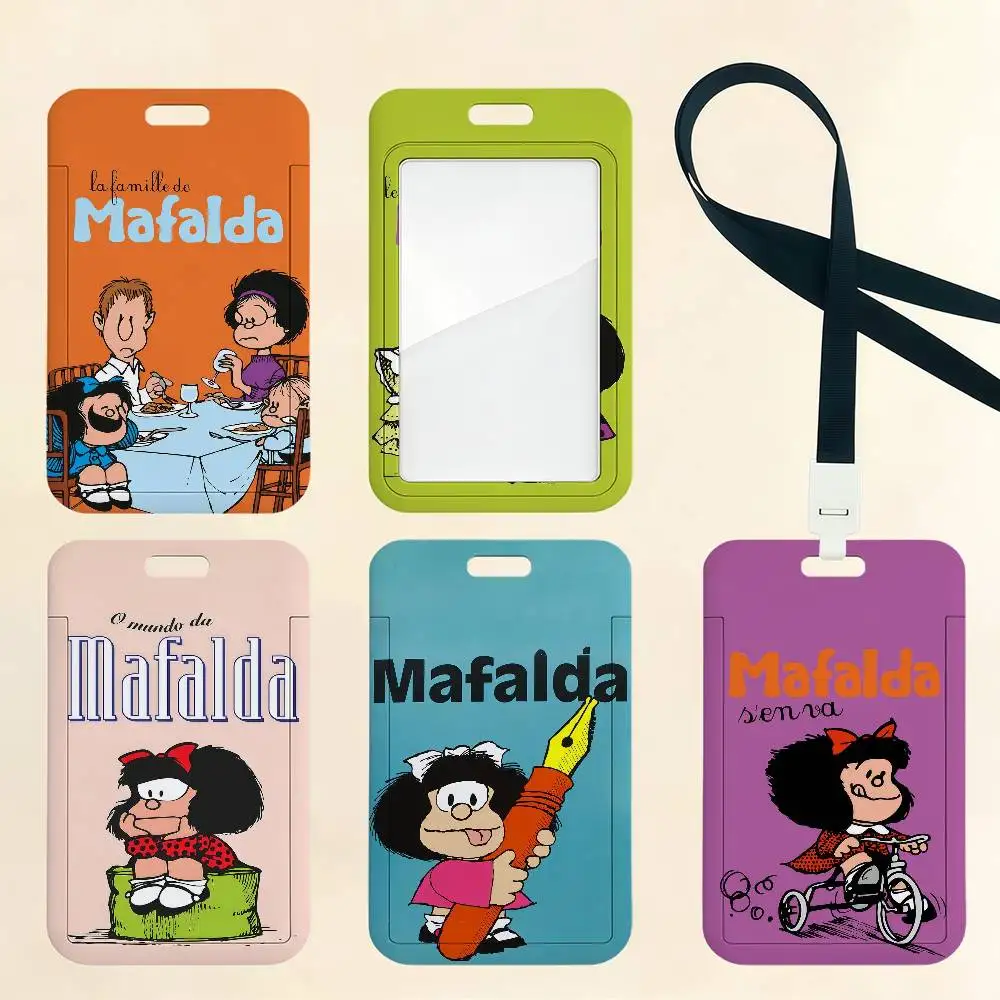 Cartoon M-Mafalda Card Holder Cardcase Bank Credit Student ID Subway Work Permit Badge Holder Door Card