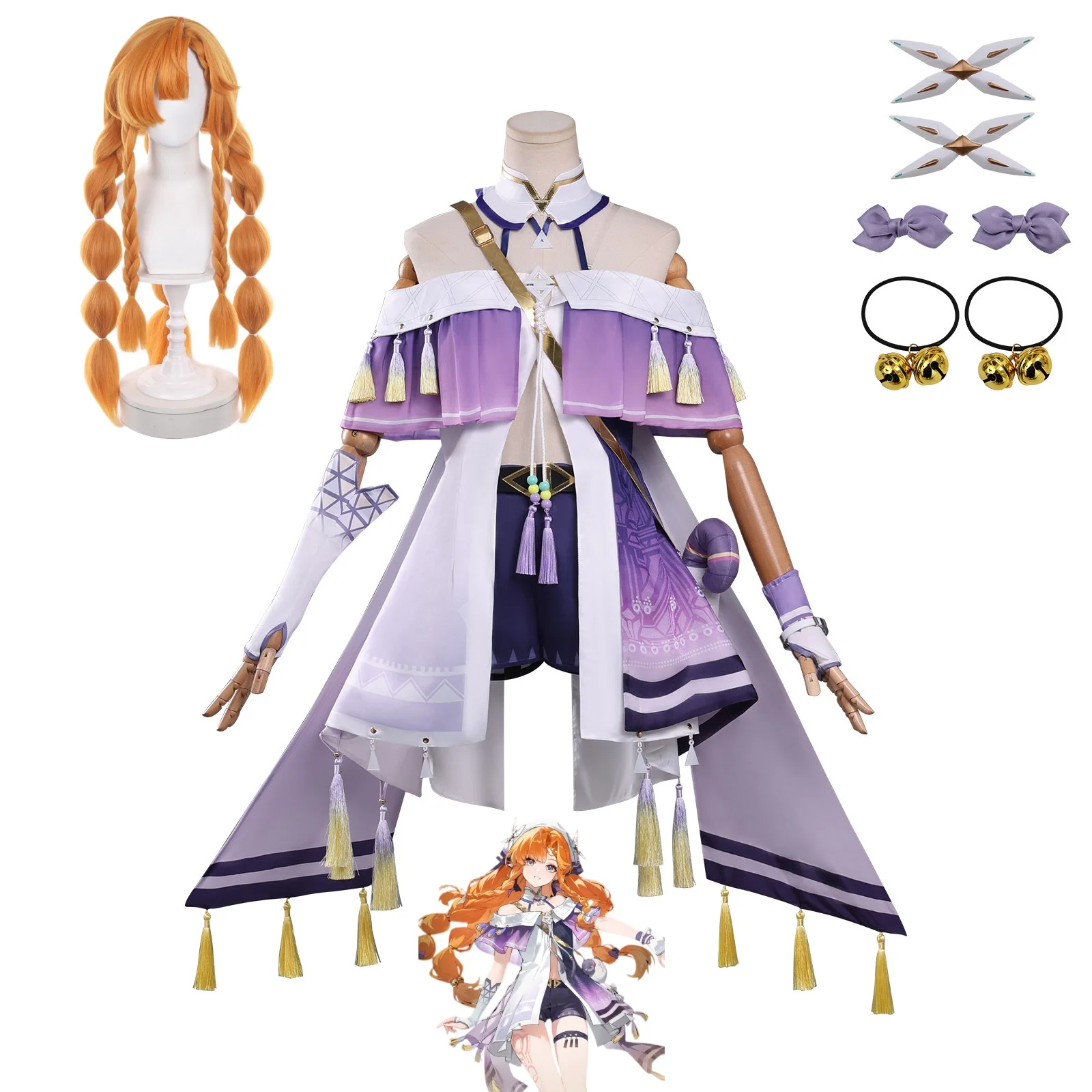 

Wuthering Waves SIGRIKA Cosplay Costume Wig Halloween Party Suit