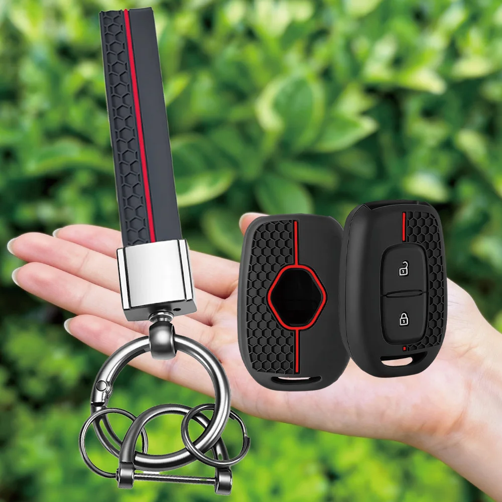 Silicone Car Key Case Cover Keychain For Dacia Duster Spring Logan Sandero Stepway Lodgy For Renault Scenic Master Dokker Duster