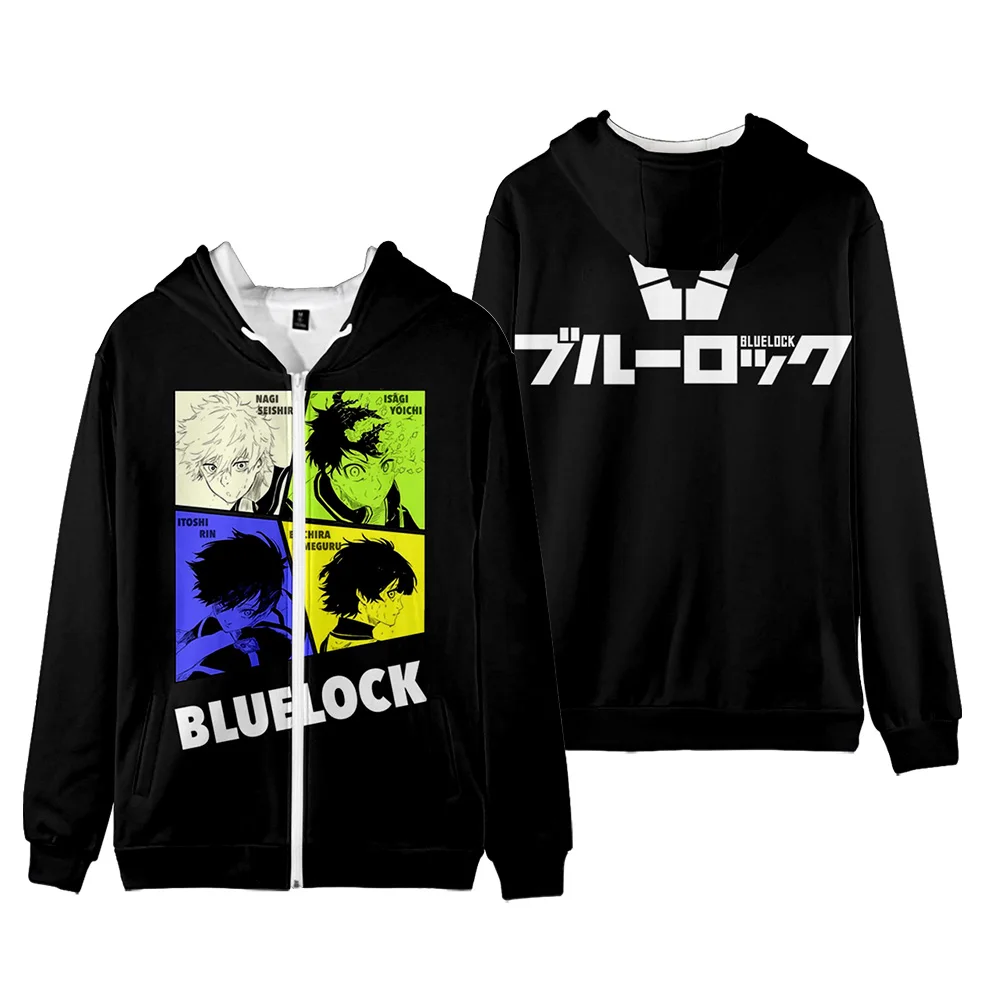 3D BLUE LOCK Zipper Hoodies Sweatshirts Women Men Tops Autumn Kids Comic Hooded Hip Hop Boys Girls Casual Children\'s Coats