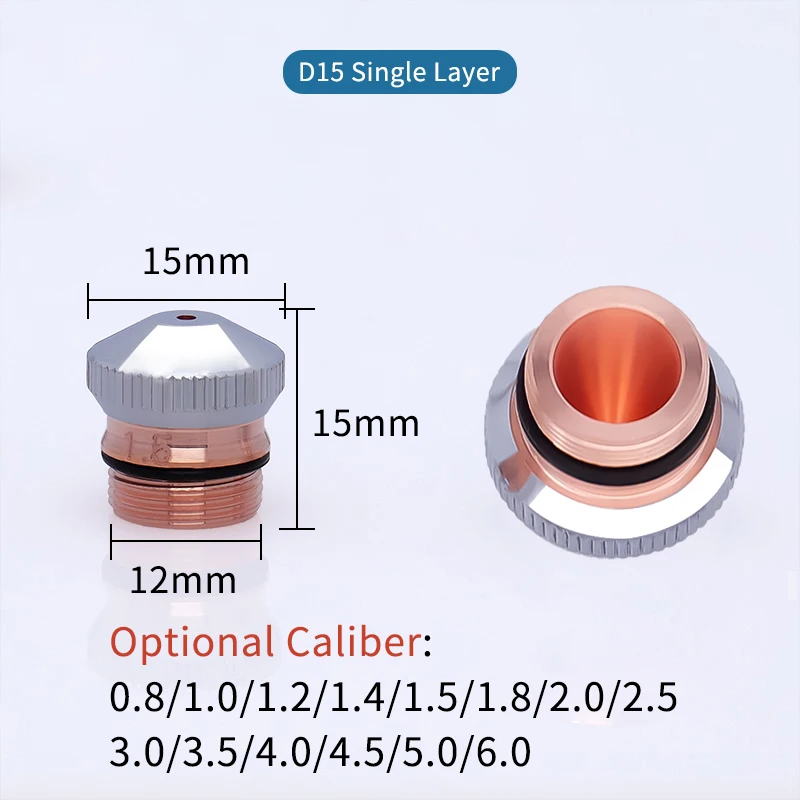 DNE Laser Nozzle D17M12 10PCS/Box D15 Double Fiber Laser Cutting Machine Consumables Laser Head Accessories Spare Parts Raymach