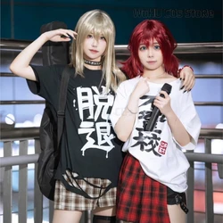 애니메이션 걸스 밴드 크라이 티셔츠, 코튼 반팔, 모모카, 가와라기 코스프레, 코스튬 니나 이세리, 스바루 티셔츠, 4XL, 5XL, 스바루 아와