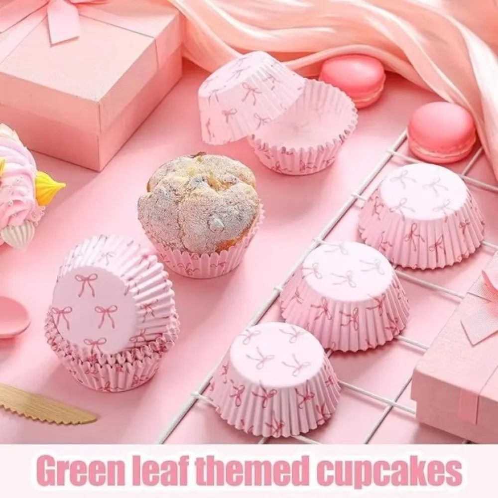 100 pcs Mini Size Cupcake Case Liners Bowknot Decorating Tool Baking Cups Grease-proof Paper Wrappers Cake Mold Cake Decorating