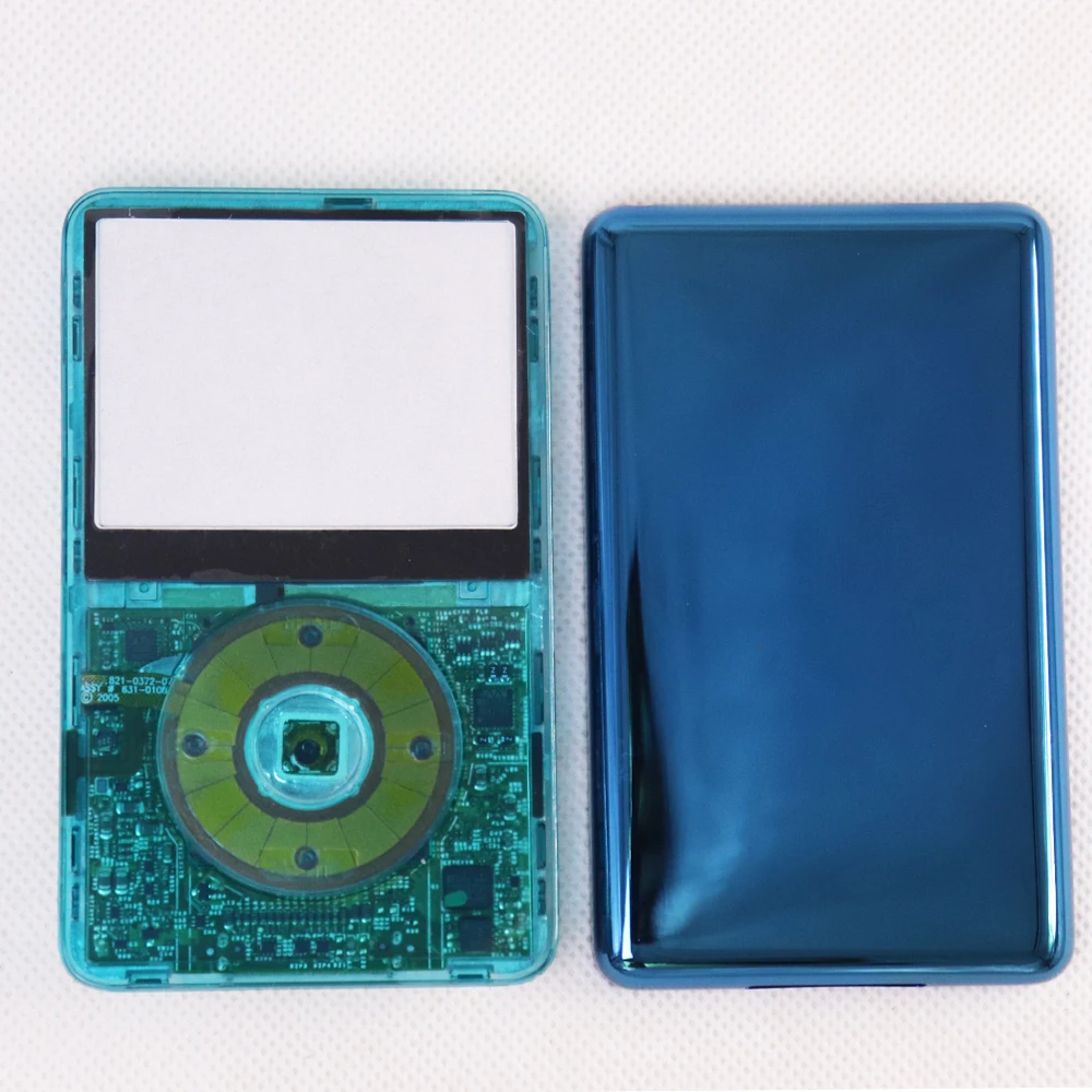 Leere Rückplatte für iPod Video 5. und 5.5. Generation, Klare Frontplatte, Gehäuseabdeckung, Clickwheel, Mittelknopf, 30GB 60GB 80GB A1136 – Detail 3