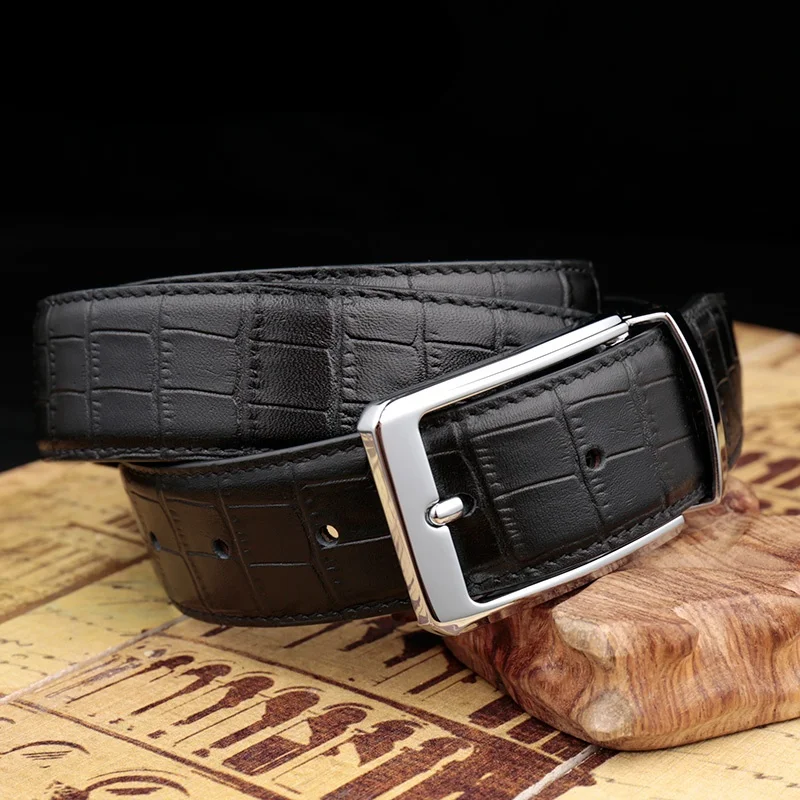 genuine-leather-belt-for-men-crocodile-pattern-business-casual-waist-belt-alloy-buckle-youth-style-simple-design-leather-belt