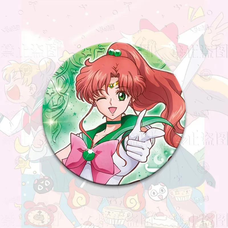 Sailor Moon Anime Button Pin Usagi Ami Rei Makoto Minako Cartoon Brooch Badges for Backpack Accessories Decor Gift Fans Collect