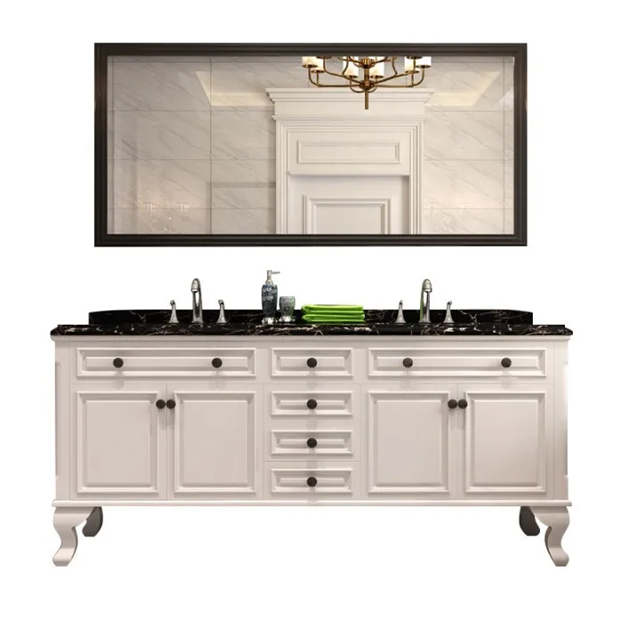 Modern pvc luxury customized furniture shaker style bathroom cabinet  vanity Oak solid wood