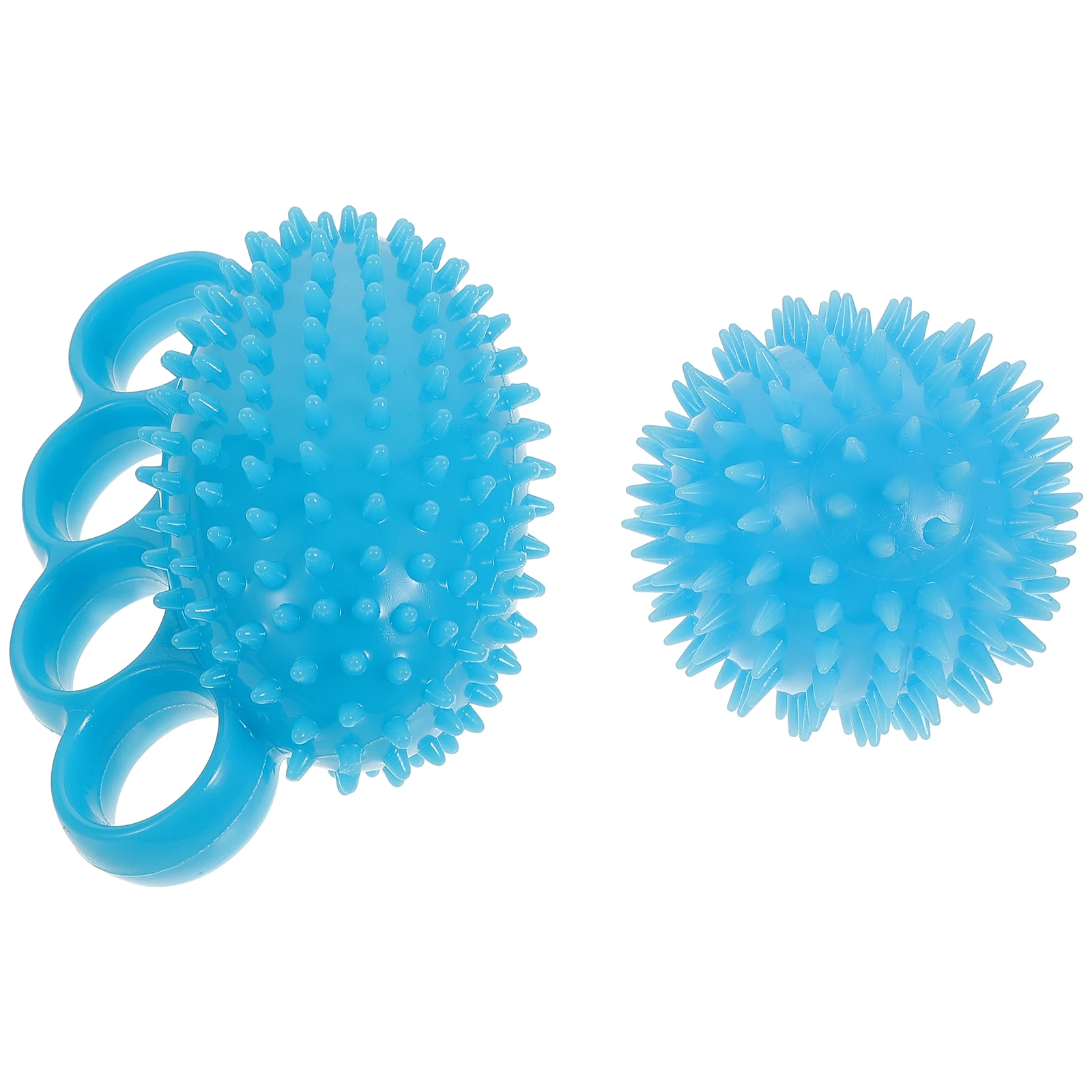 

2 Pcs Hand Grip Balls Blue TPR High Elasticity Durable Finger Hand Wrist Forearm Strength Rehab Pain Relief Portable Home Office
