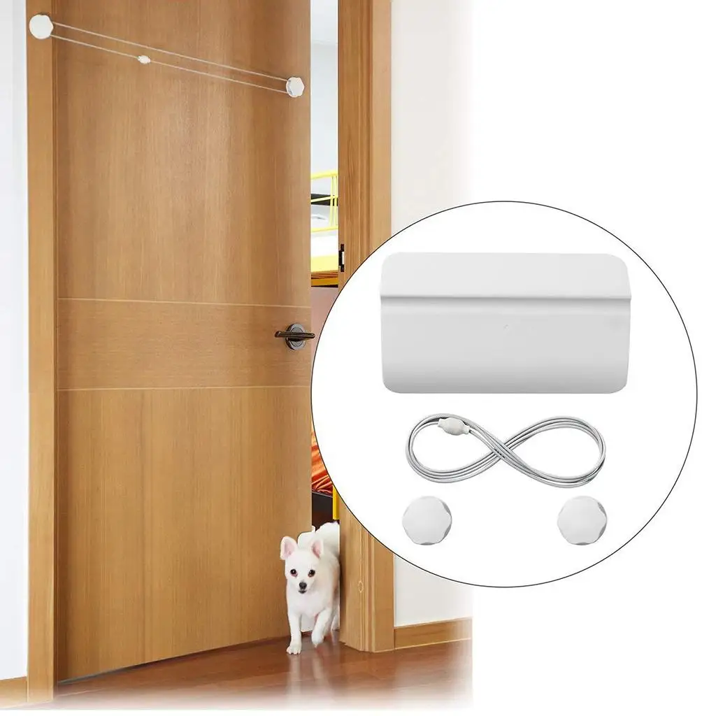 Pets Automatic Door Opener Durable Plastic Baffle Easy Entry Exit Adjustable Opening for Dogs and Cats