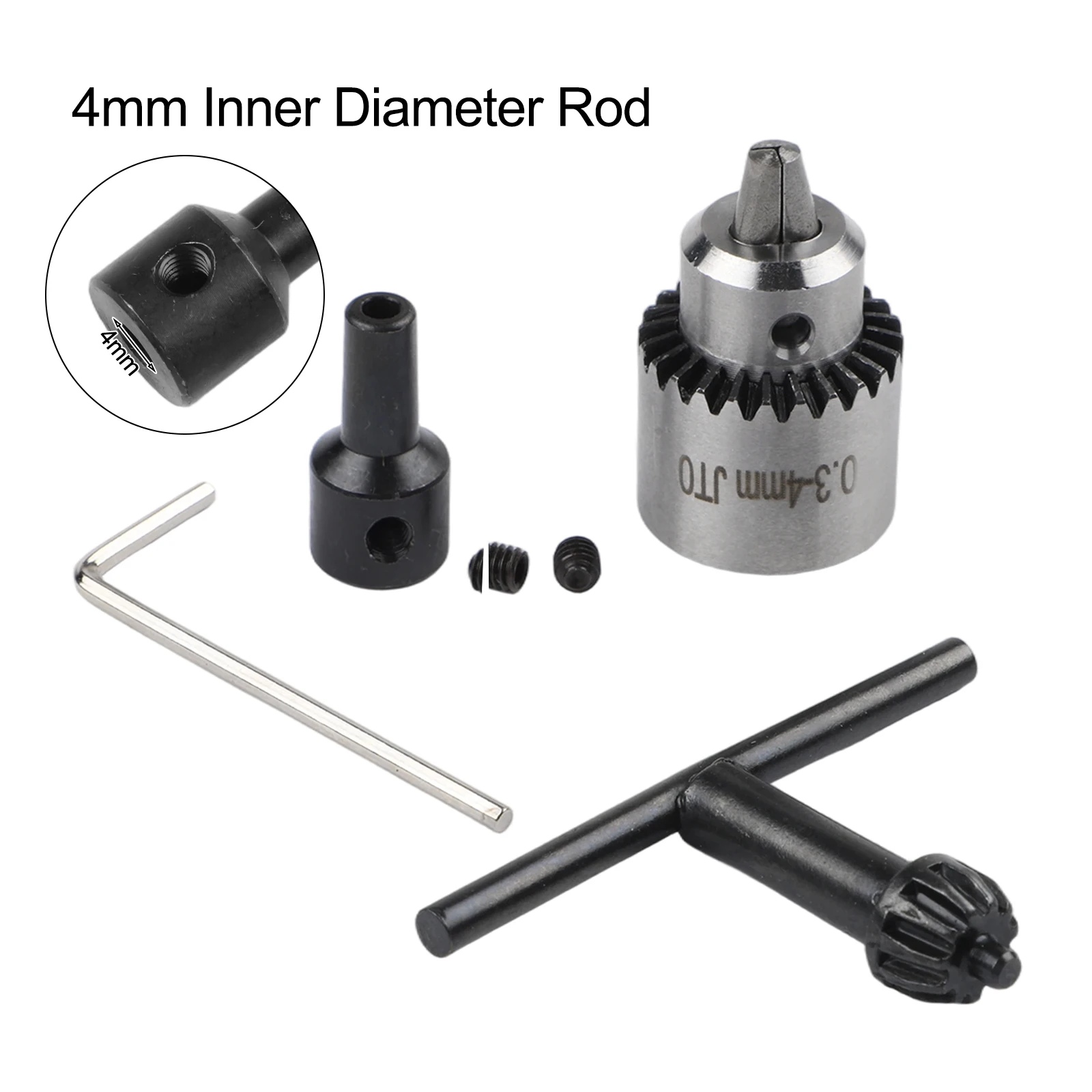 4pcs/set Drill Chuck JT0  Motor Drills Chuck With 4mm 5mm 6mm 8mm Motor Connecting Rod Sleeve Electric Repair Tools Accessories