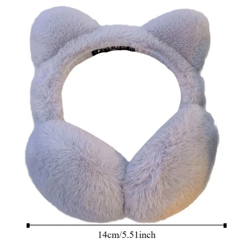 Portable Faux Fur Cat Ear Earmuffs Cartoon Thermal Winter Ear Cover Keep Warm Windproof Plush Earflap Female