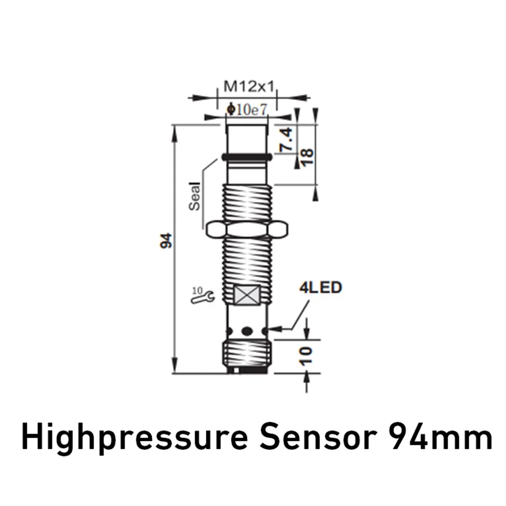 M12 Shielded PNP NPN Sn 2mm 94mm M12 connector long NO NC High Pressure Inductive Proximity Sensor With CE