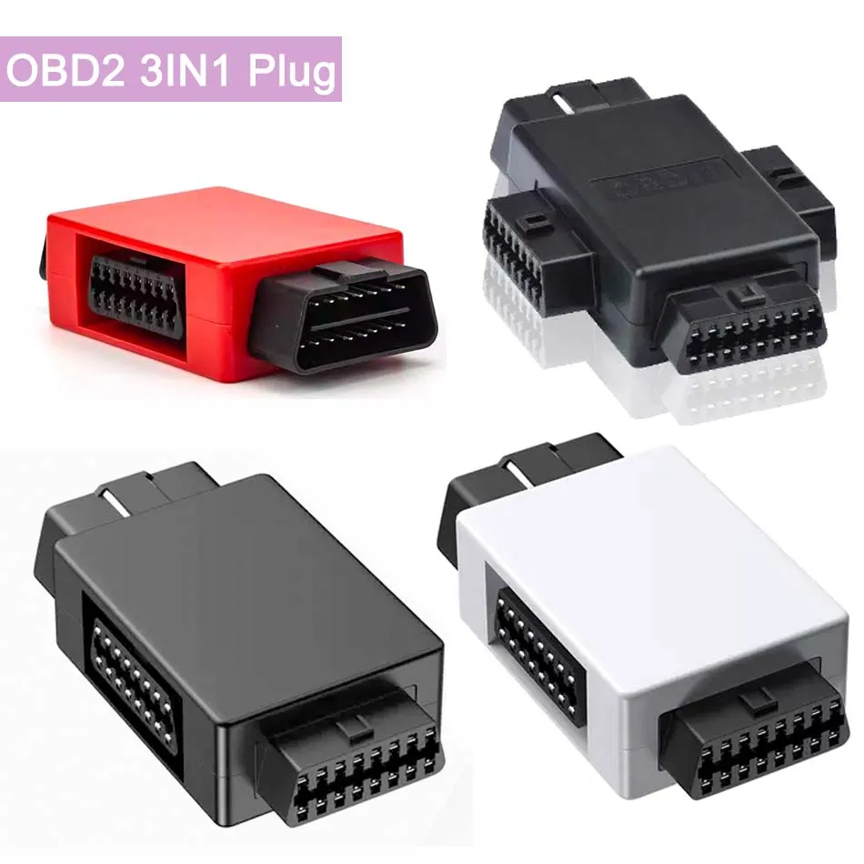 16 Core Full Power 3in1 OBD Plug Scanner Extension Cable OB2 16 Pin Adapter Auto ELM327 Tester Interface Transfer Connector