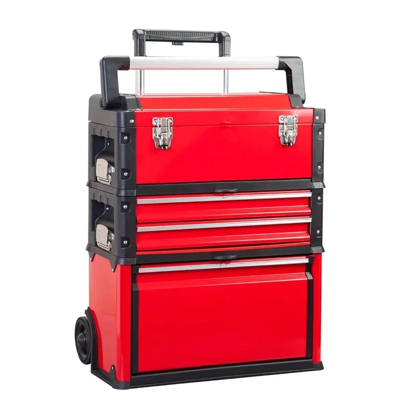 For Big Red Portable Garage Red Tool Box with 3 Drawers box