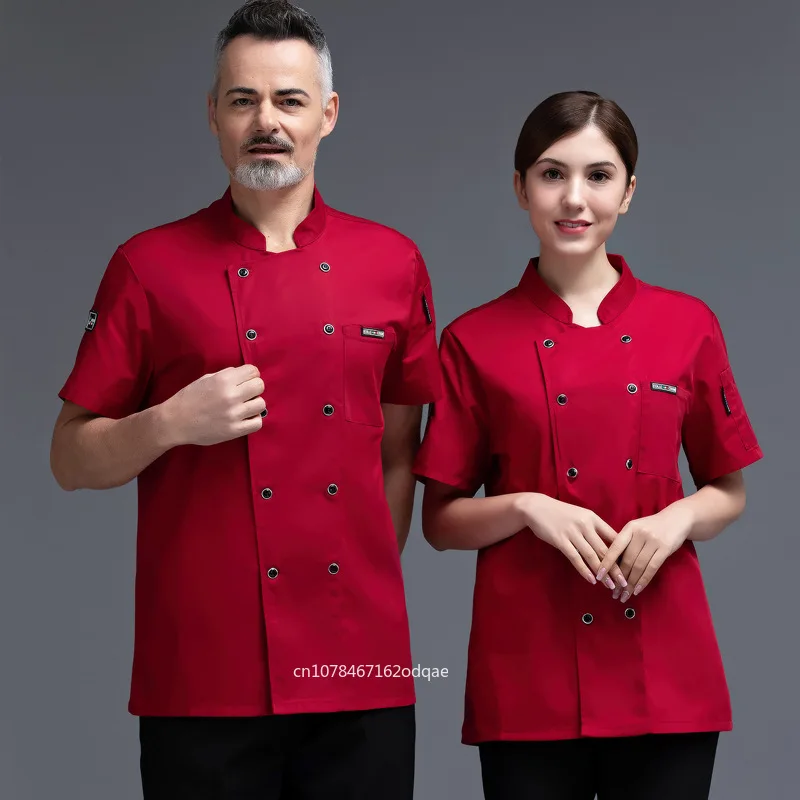 breathable-chef-short-sleeved-jacket-kitchen-cooking-clothes-hotel-cafe-barber-shop-waiter-tooling