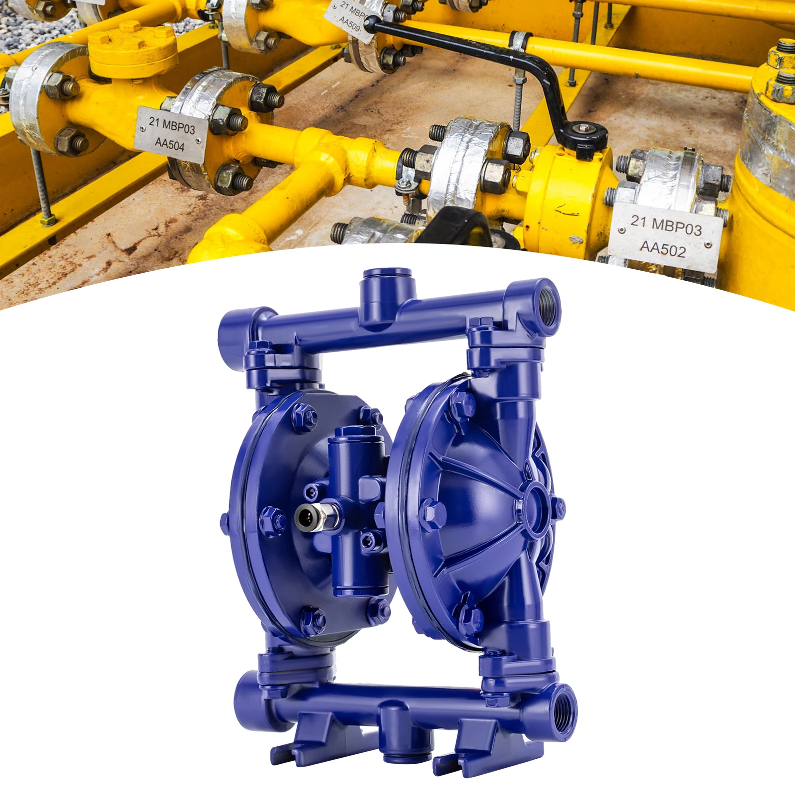 Diaphragm Pump Air-Operated Diaphragm Pump Pneumatic Double Diaphragm Pump Blue Cast Iron