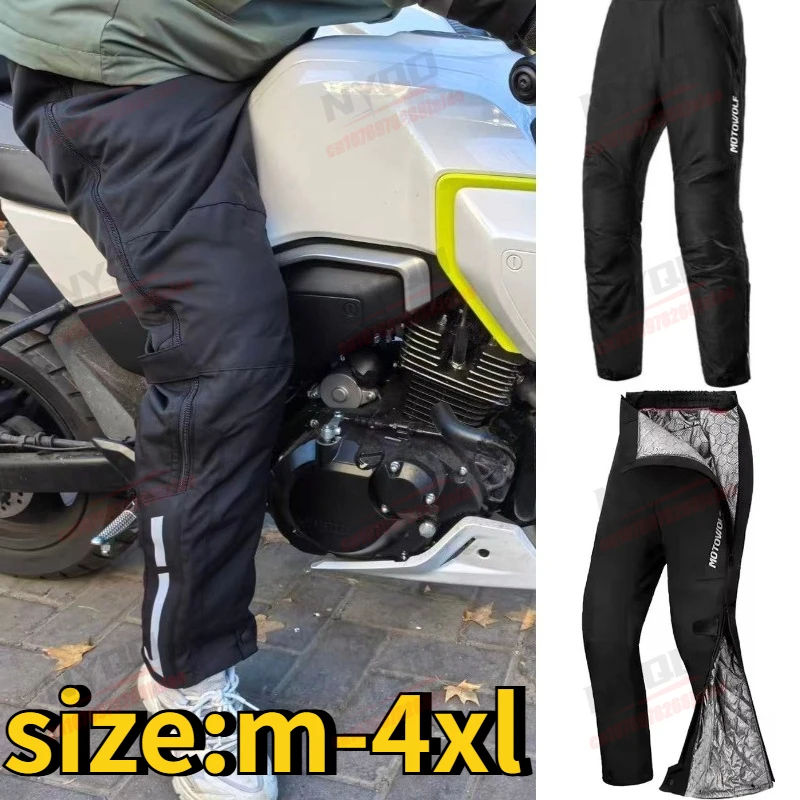 

Motorcycle Riding Pants with Reflective Strips Anti Fall Warm Waterproof Wear-resistant Autumn and Winter Men's Pants
