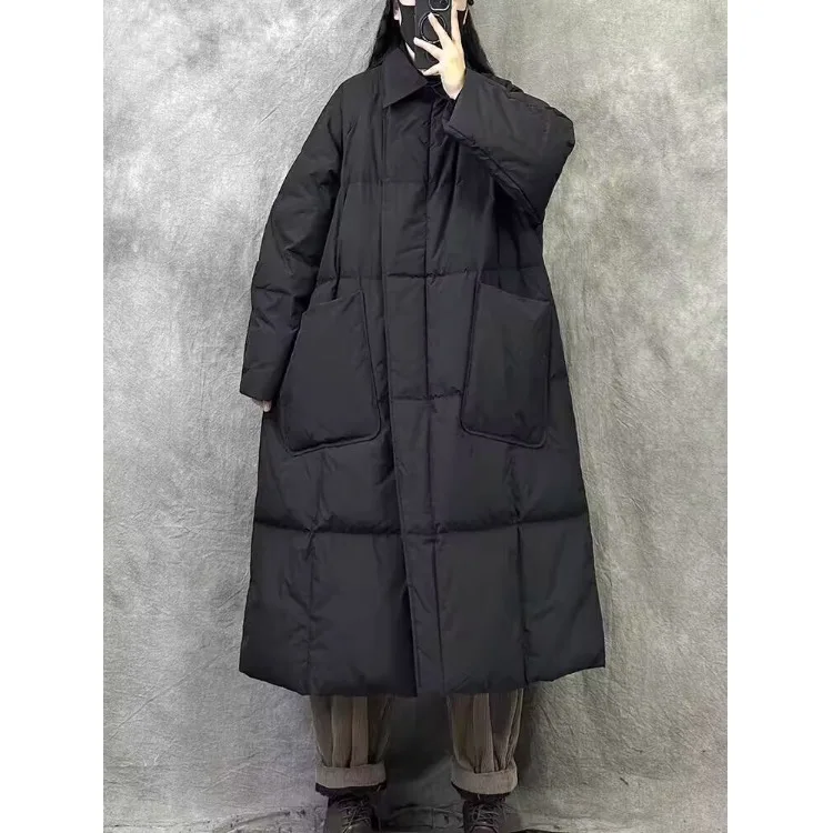 

Fashionable Mid-Length Cotton Jacket Women's Winter Coat Retro High-End Large Size Comfortable Fit Long Sleeve Thickened Cotton