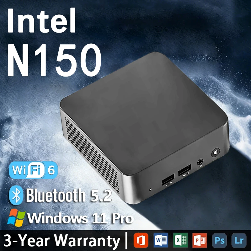 【3 Year Warranty】NEW Mini PC Intel N150 Windows 11 Pro UHD Graphics 16GB 32GB DDR4 1TB 2TB M.2 SSD WiFi6 BT5.2 Desktop PC Office