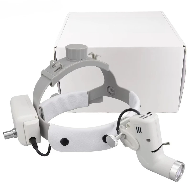 Dental LED Headlight 5W Adjustable Aperture Head-Mounted Precision Work Light with Magnifier