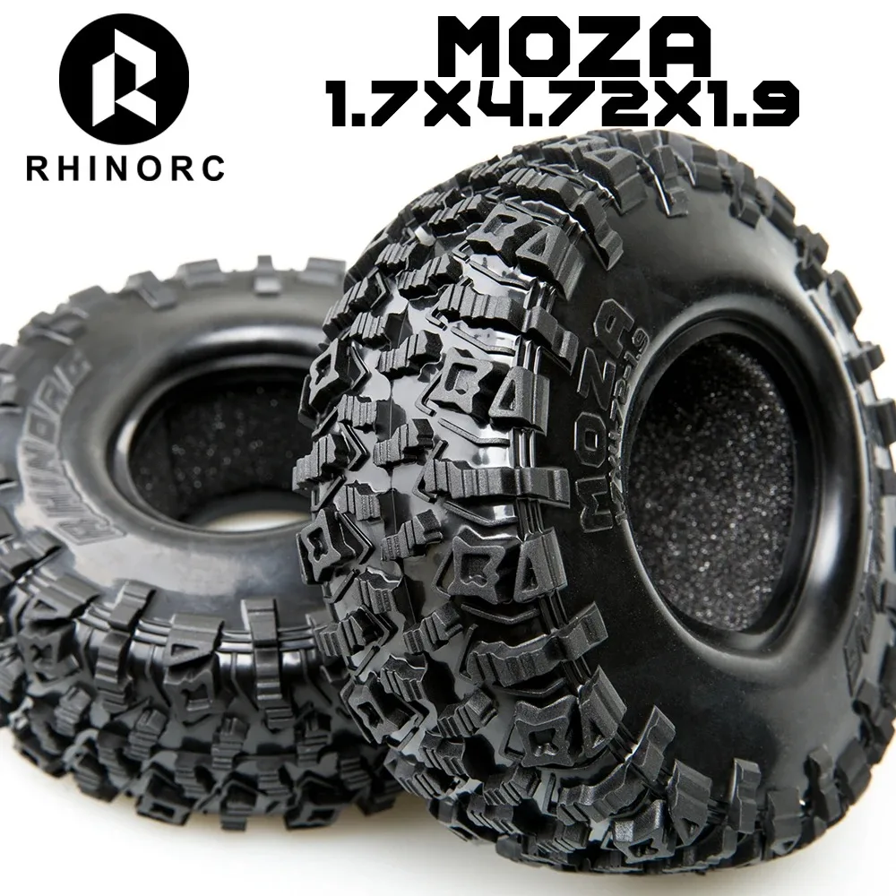 RhinoRC MOZA 1.9" Pro Class Tires Narrow Design Aggressive Traction All-Terrain RC Crawling 2Pcs