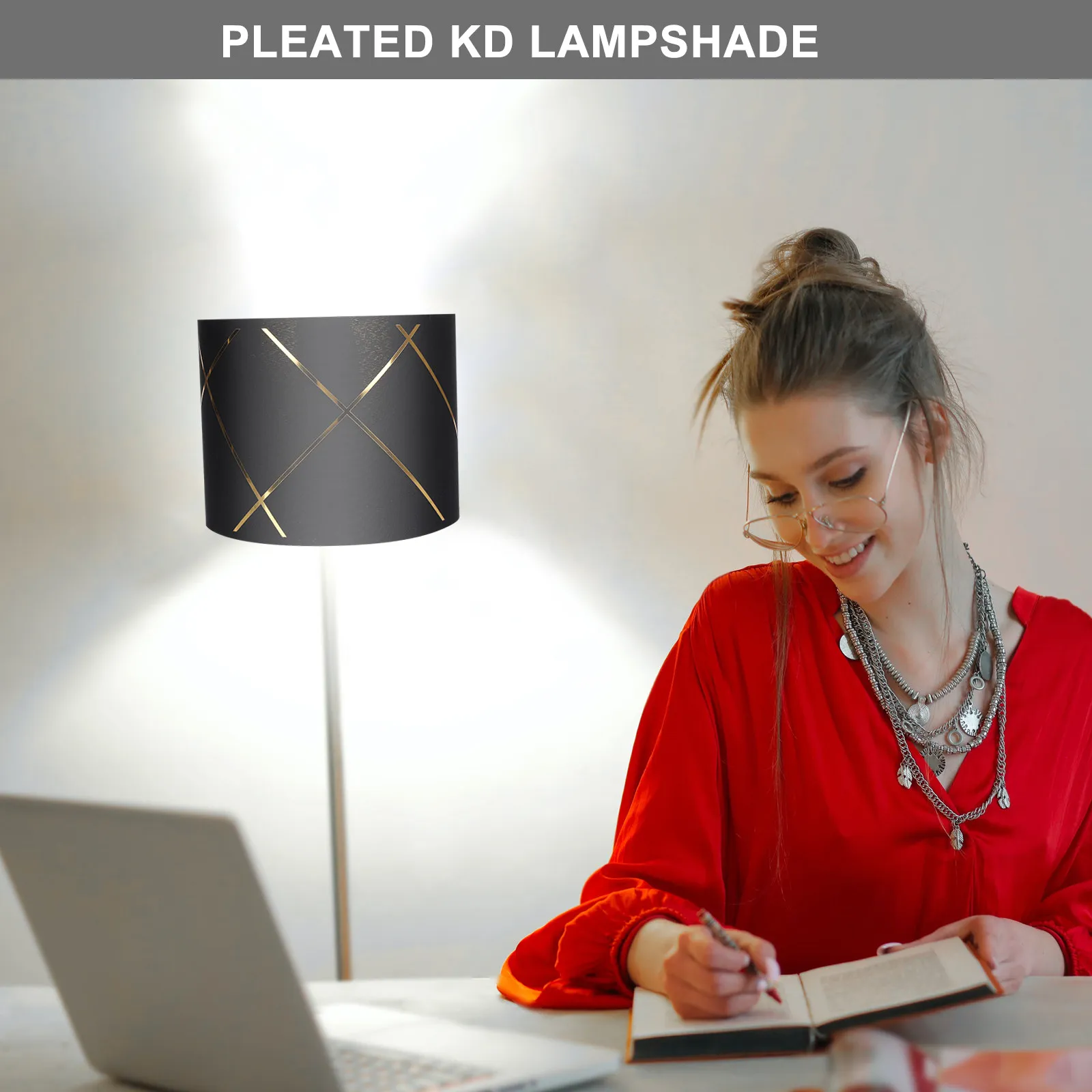 

Modern Cloth Lampshade in Stripe Pattern Fits Desk Wall Lamp E27 Base for Home Hotel Restaurant Lighting Replacement Accessory