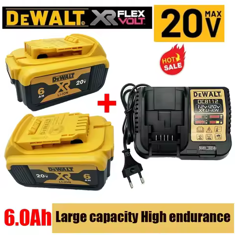 🌿🌿100% Genuine Dewalt 20V Battery, 6AH Rechargeable Lithium Ion Battery, Dewalt DCB200 Power Tool Replacement Battery🌿