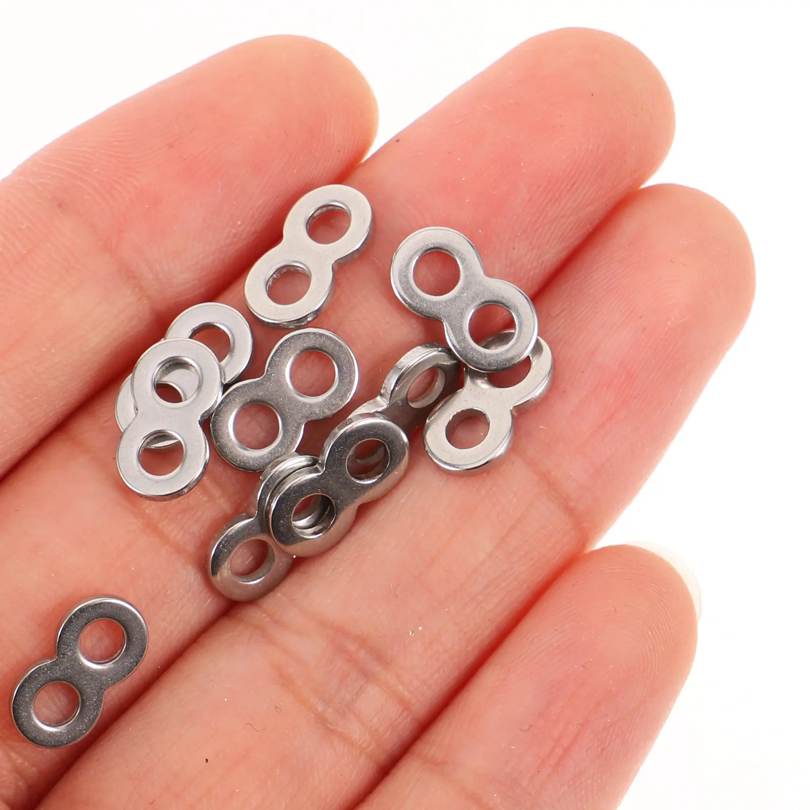 20Pcs 8 Figure Desktop Fastener Stainless Steel Tabletop Fastener Connector Robust Simple Design Metal 8 Figure Tabletop