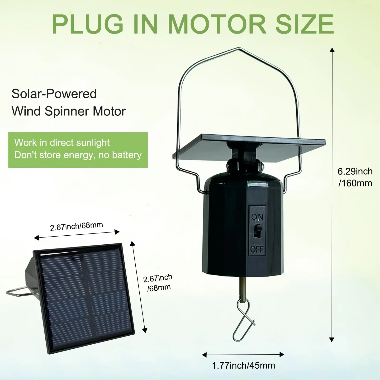 Rotating SolarPowered Wind Spinner Motor Solar Energy Operated Motor for Wind Chimes Sun Catchers Hanging Display - view 2