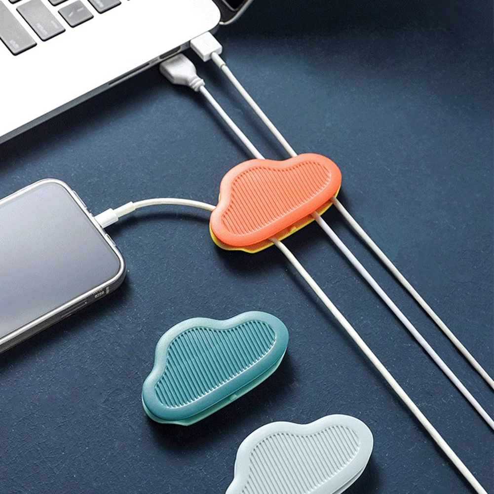 Wall Hook for Cable Management, Wire Organizer, Cloud Shape Clips Wall Hooks, Hanger, Storage Holder for Kitchen, Bathroom, 4Pcs