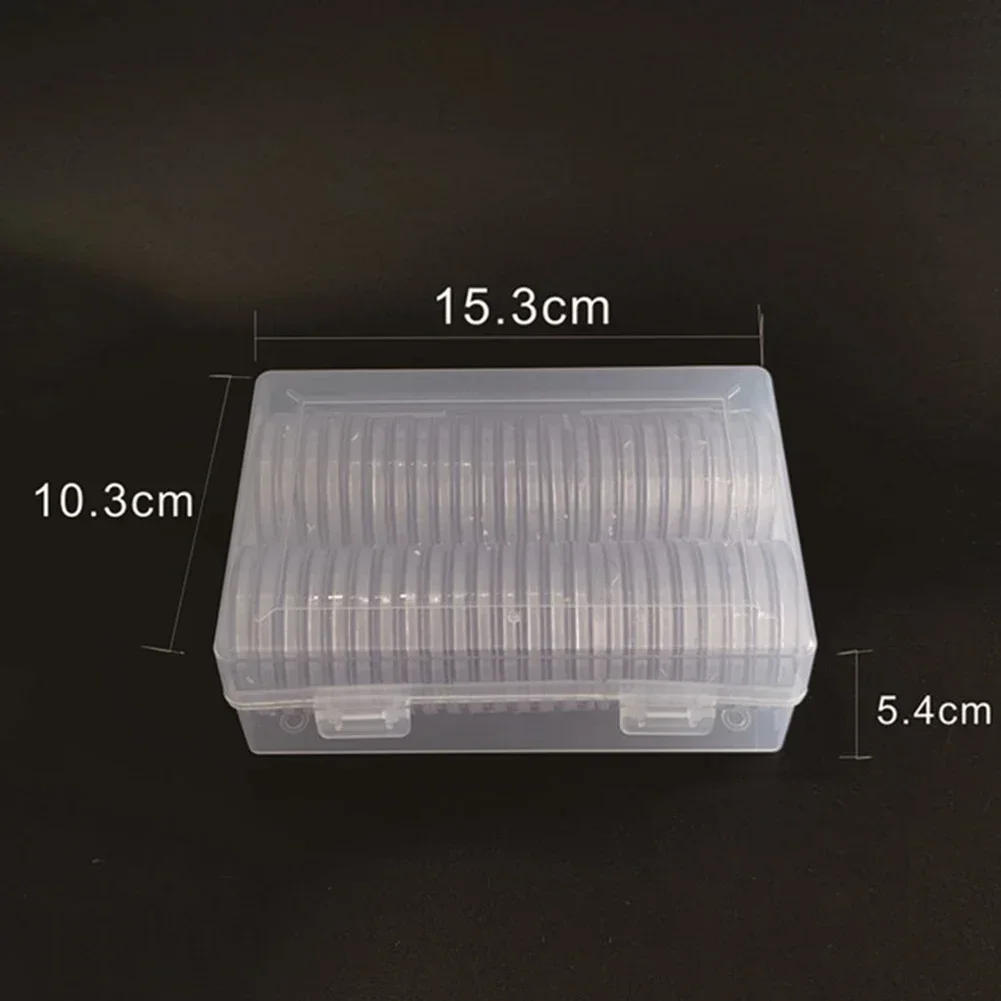 

50PCS Transparent Plastic Coin Holder Commemorative Collectable Coin Storage Box Capsules Protection Boxes Container
