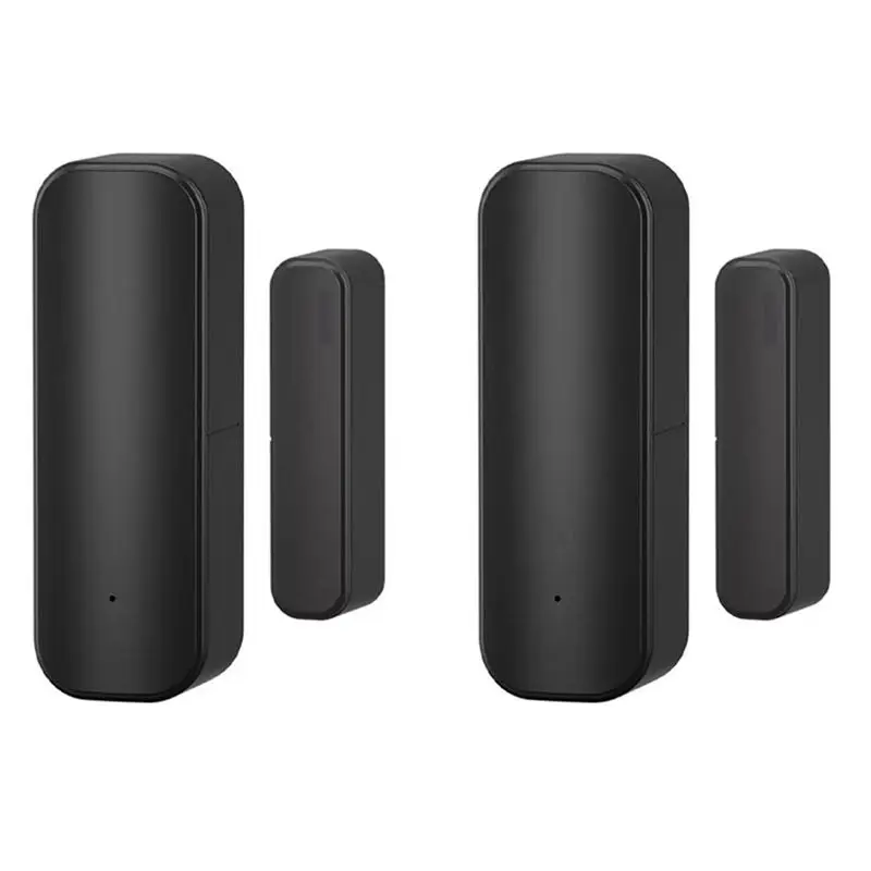 ABZZ-2X Tuya Wifi Smart Door Window Sensor Home Indoor Door Magnetic Detector Compatible With Alexa & Google Home Black