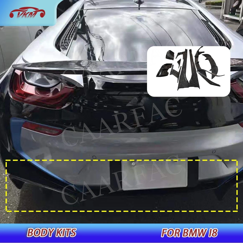 

Передний бампер из углеродного волокна, боковые юбки, задний диффузор, спойлера багажника для BMW i8 2015-2021, комплекты кузова автомобиля, аксессуары FRP